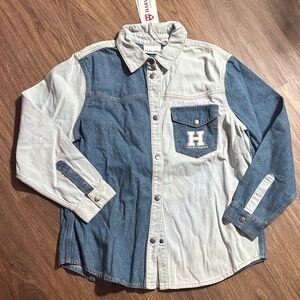 Harvard Two-Tone Denim Shirt L Blue Harvard University women’s